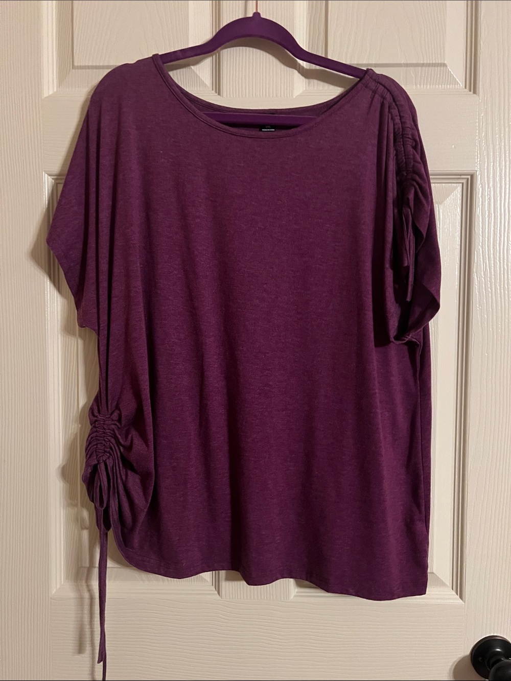 SHEIN Plum Short-Sleeve Ruched Side Tee